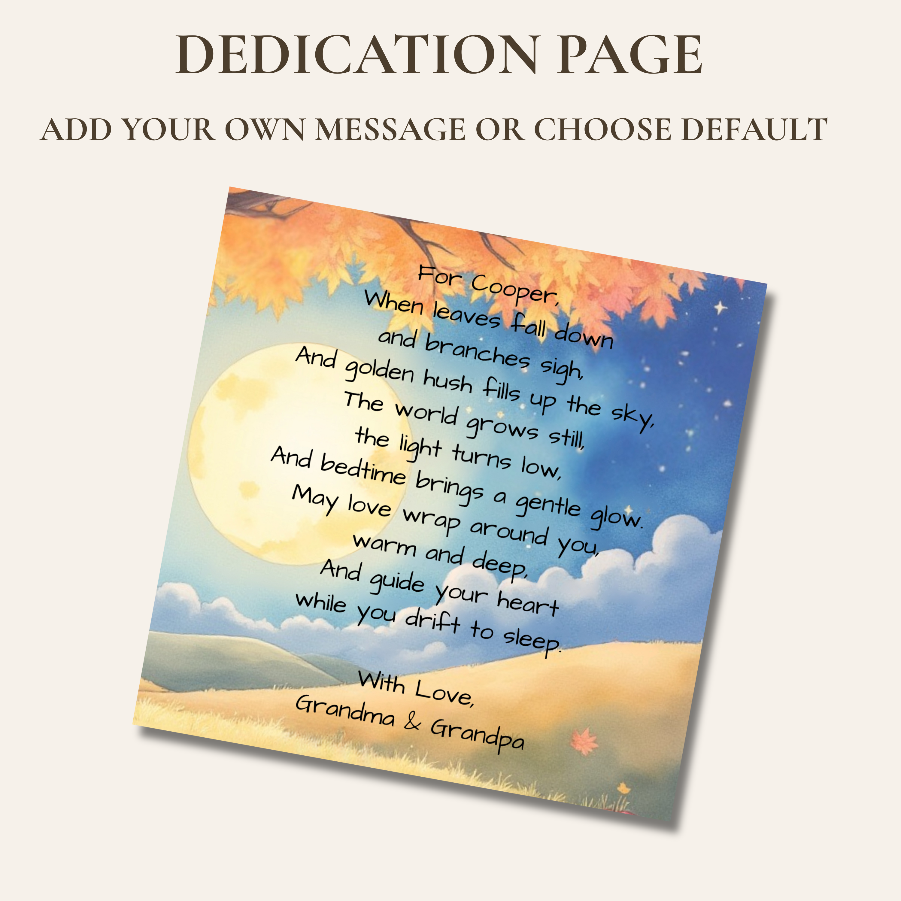 Goodnight Fall Personalized Bedtime Book