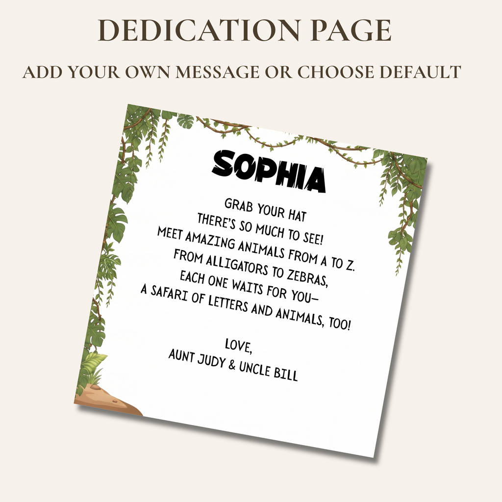 Alphabet Safari Personalized Book