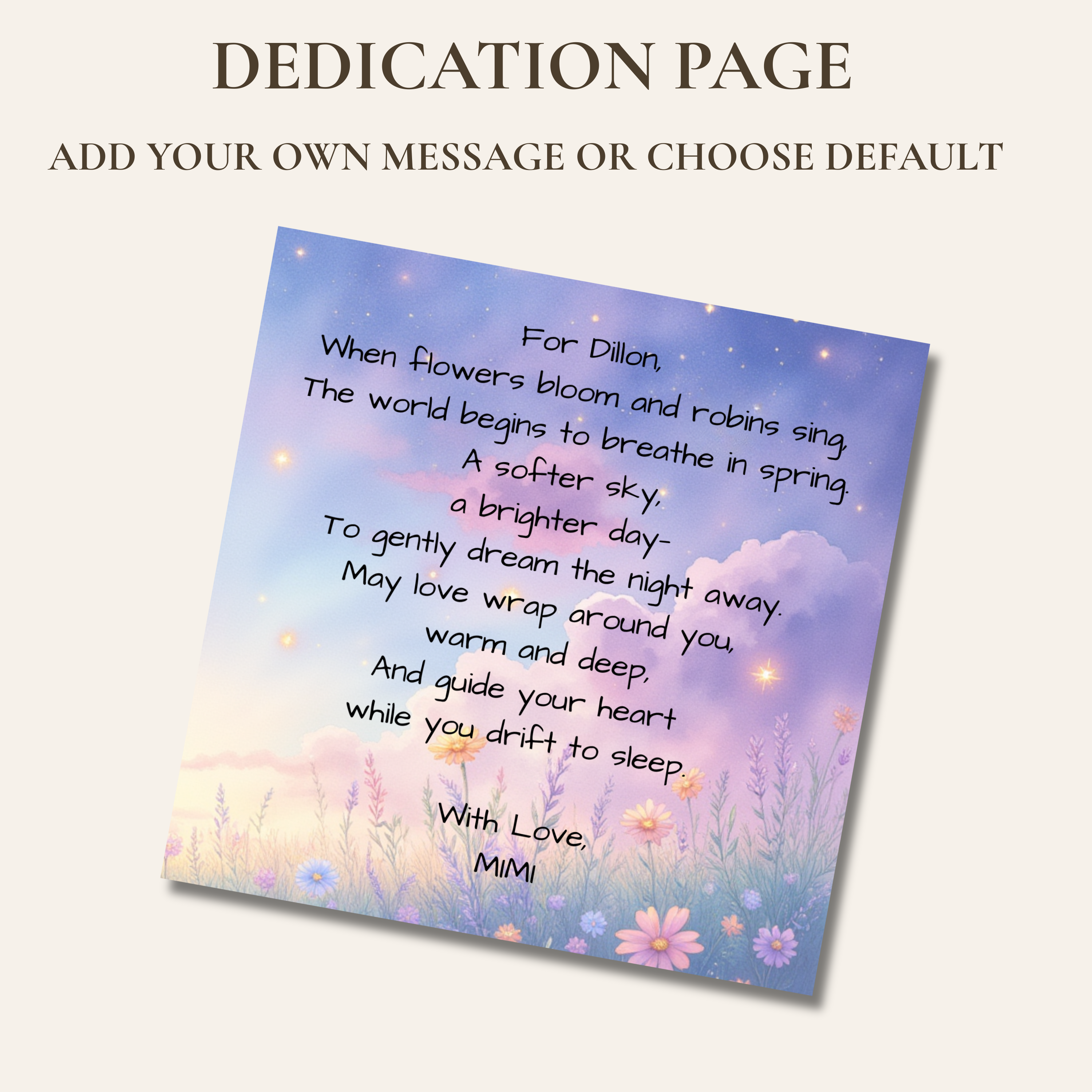 Goodnight Spring Personalized Bedtime Book