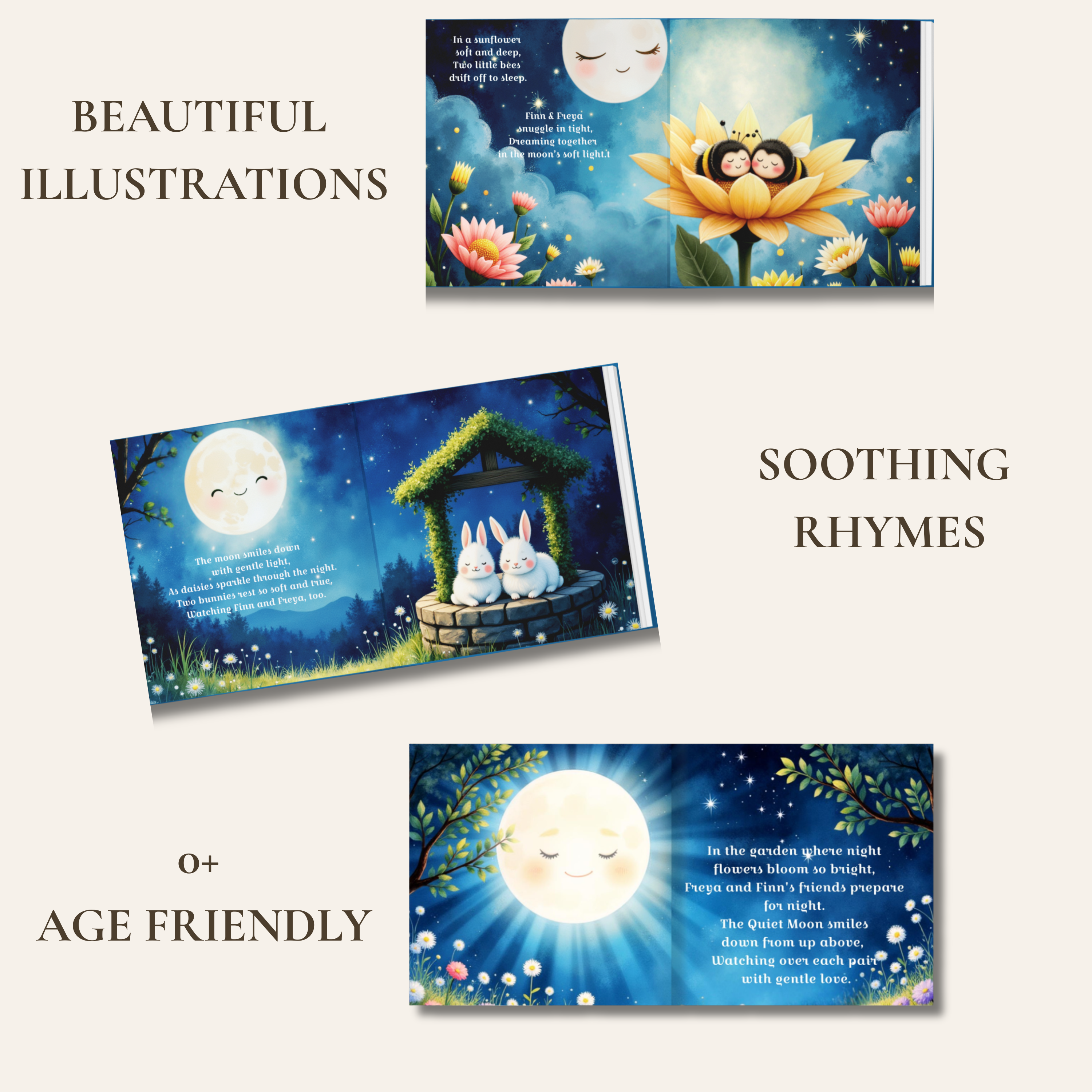 Quiet Moon A Dream for Two Personalized Twin Bedtime Book