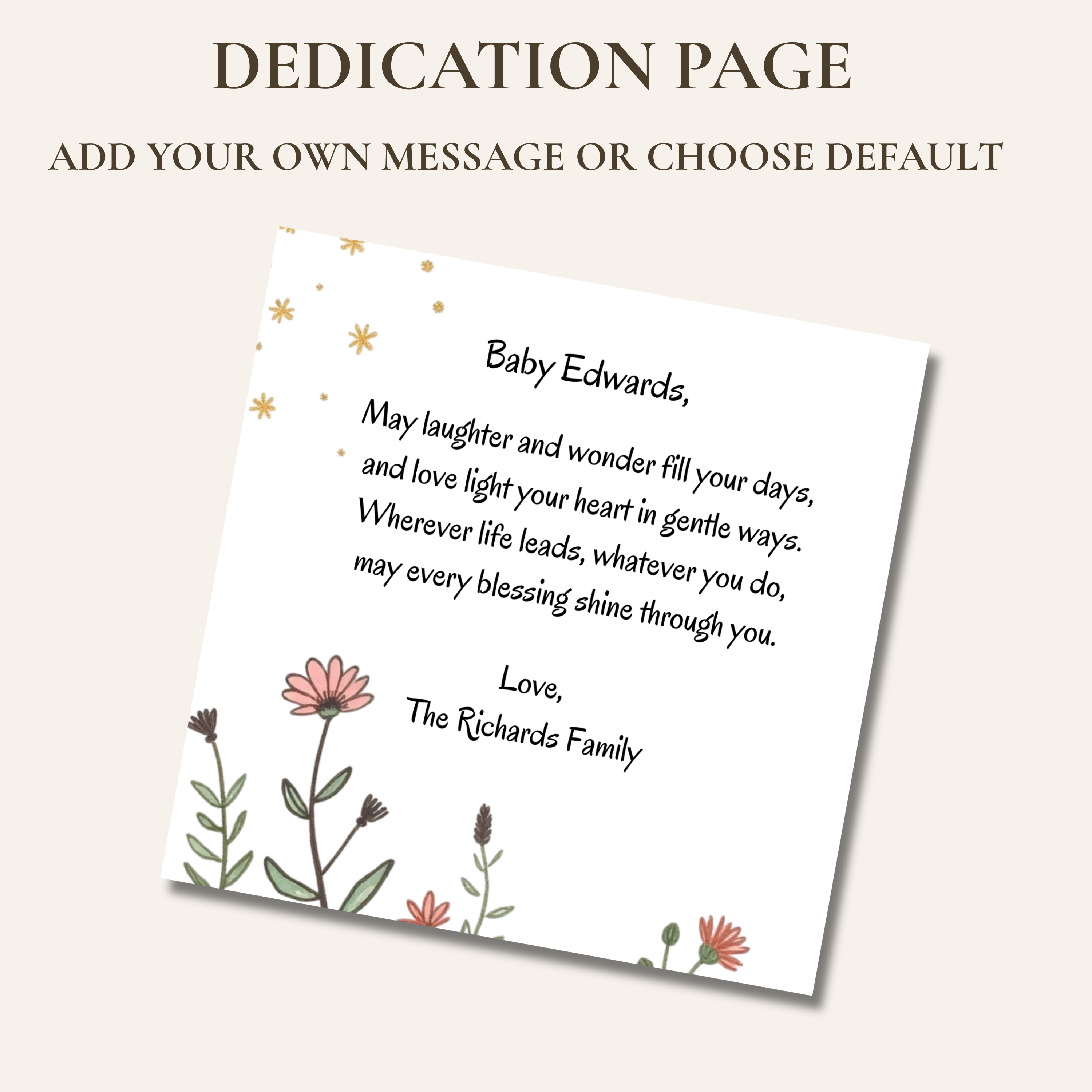 Blessings Personalized Book for Baby | Green