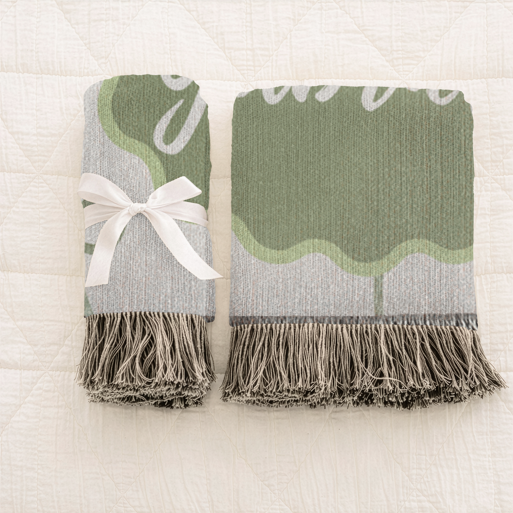 Striped Bow Personalized Baby Blanket