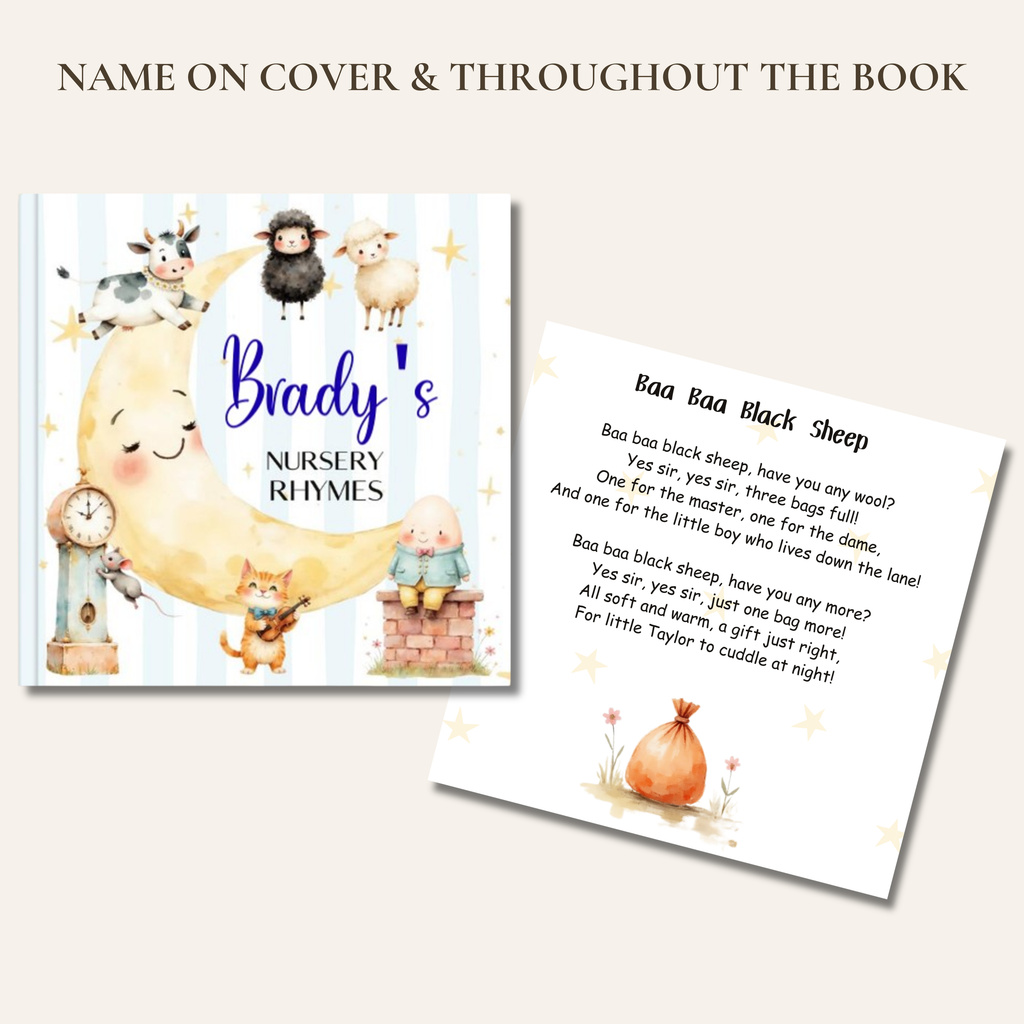 Nursery Rhymes Personalized Book | Blue