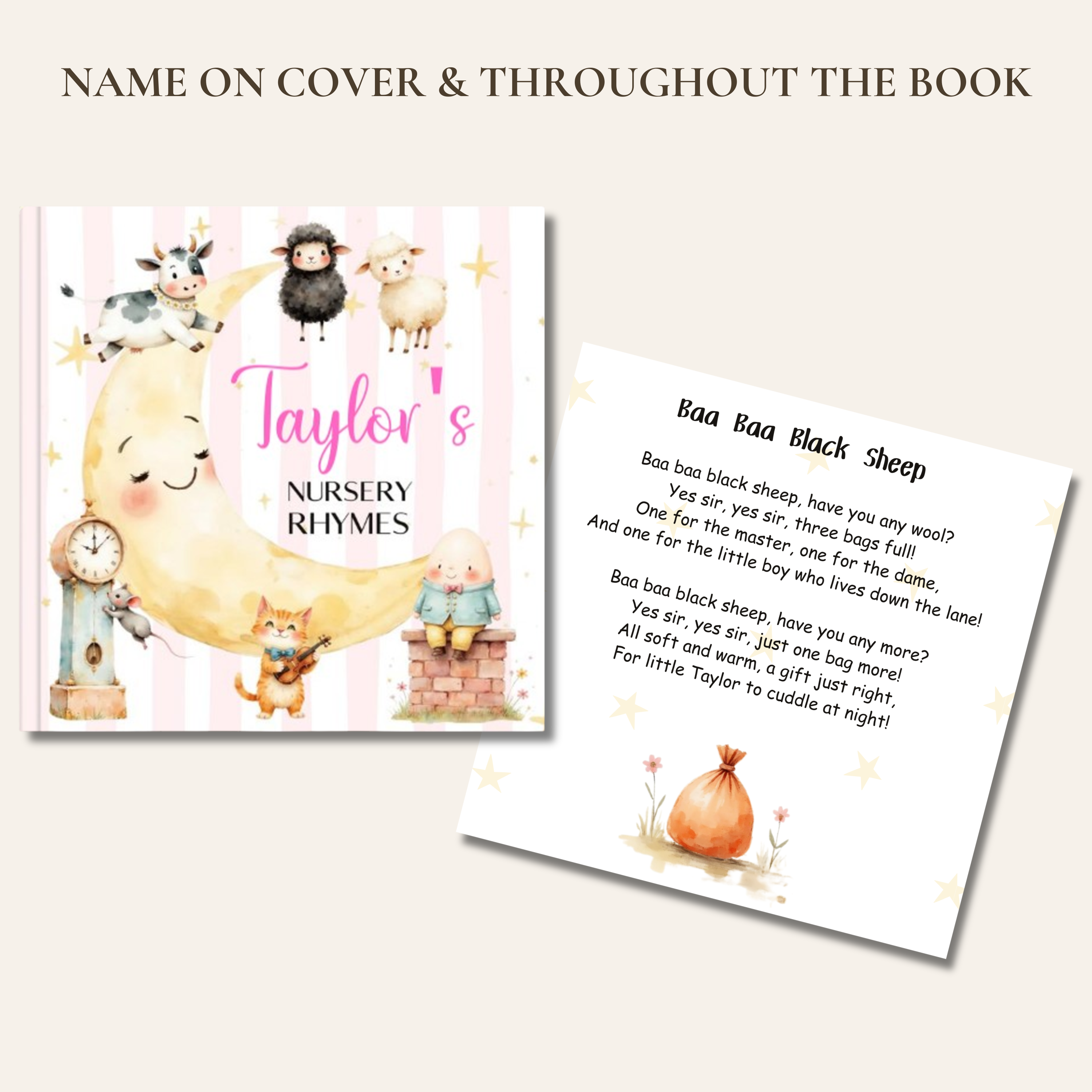 Nursery Rhymes Personalized Book | Pink